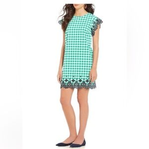 Draper James Dolly Check Eyelet Trim Dress